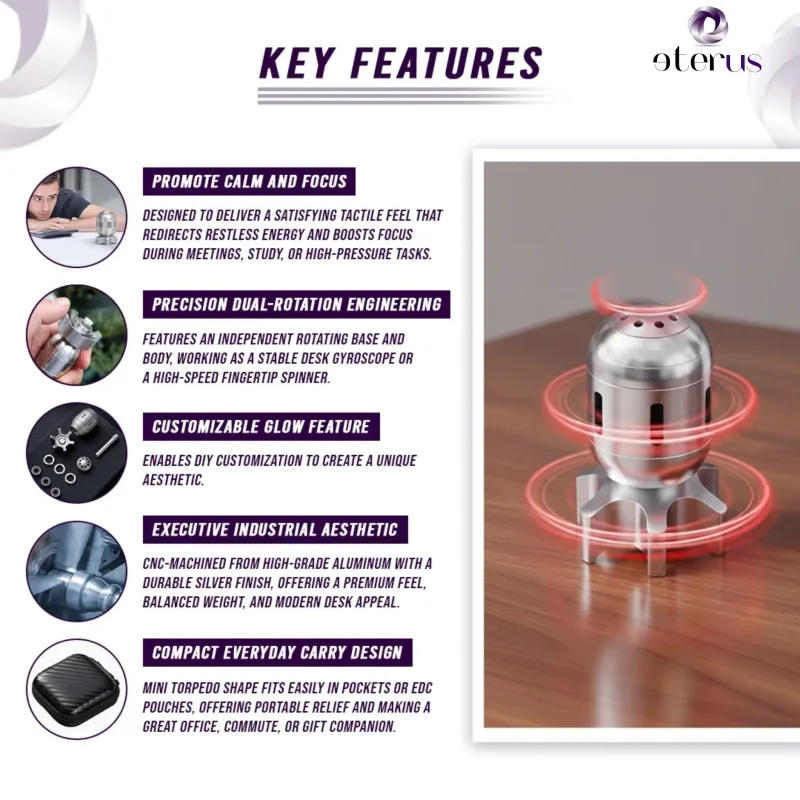Metal Mini Torpedo Fidget Spinner