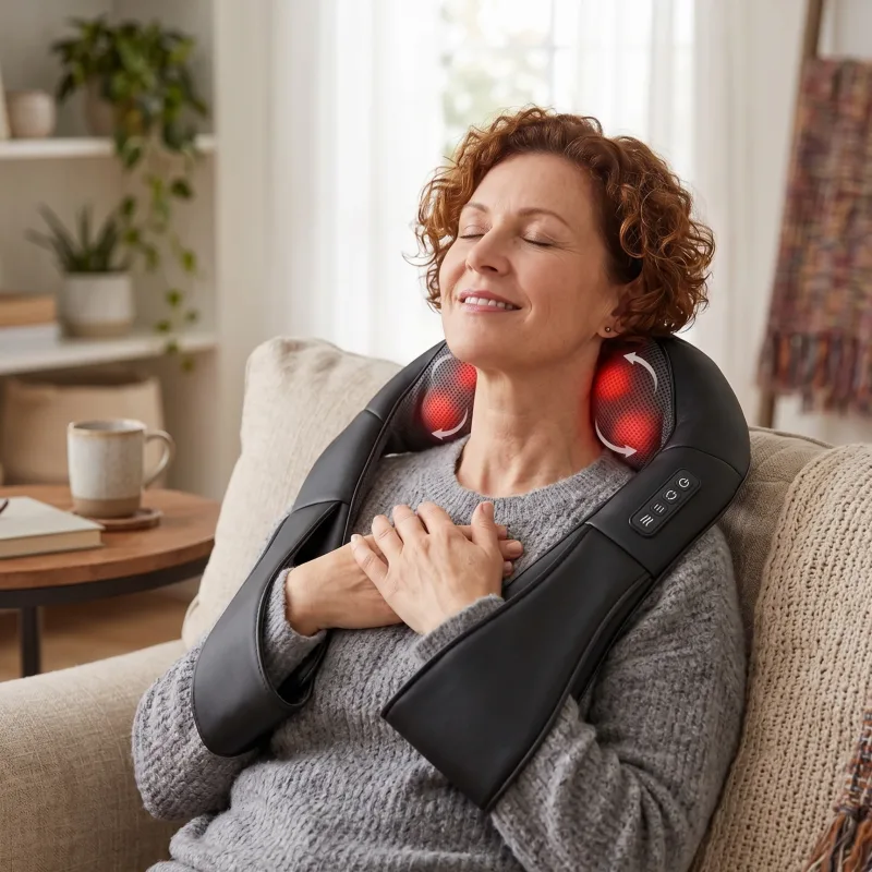 Nakke- og skuldermassager med varme