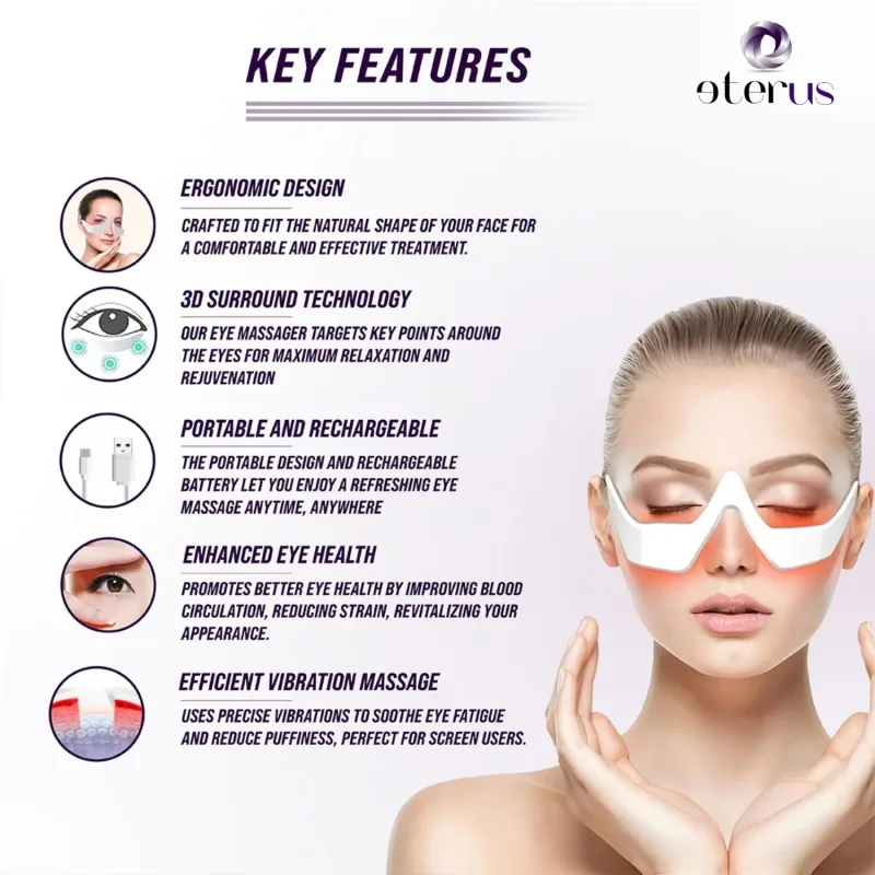 Masque de soin anti-âge pour le contour des yeux à lumière rouge
