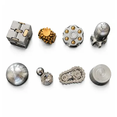 Set da 8 - Collezione di Fidget e Giochi Cinetici Metallici da Scrivania