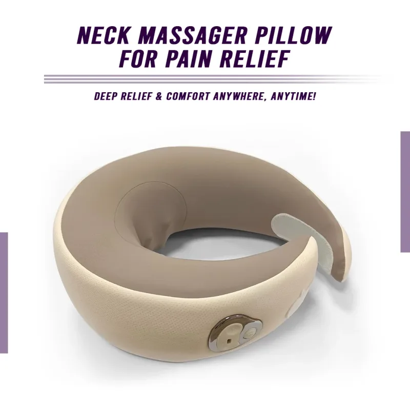 Multifunktionel opvarmet nakkemassagepude i hukommelsesskum