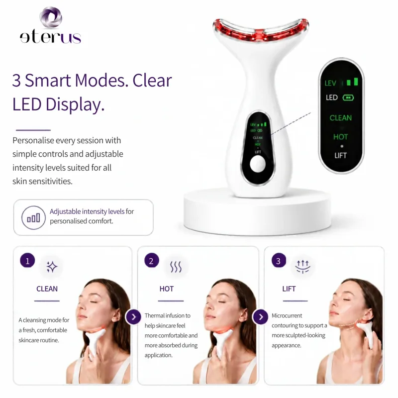 7-in-1 Face & Neck LED Light Sculpting EMS Microcurrent & Thermal Contour Beauty Device