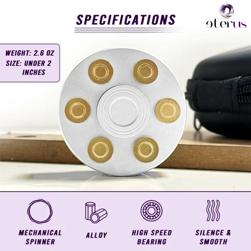 Spinner-fidget med roterende cylinder i metallegering